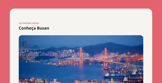 Imagem de uma página de turismo em Busan.